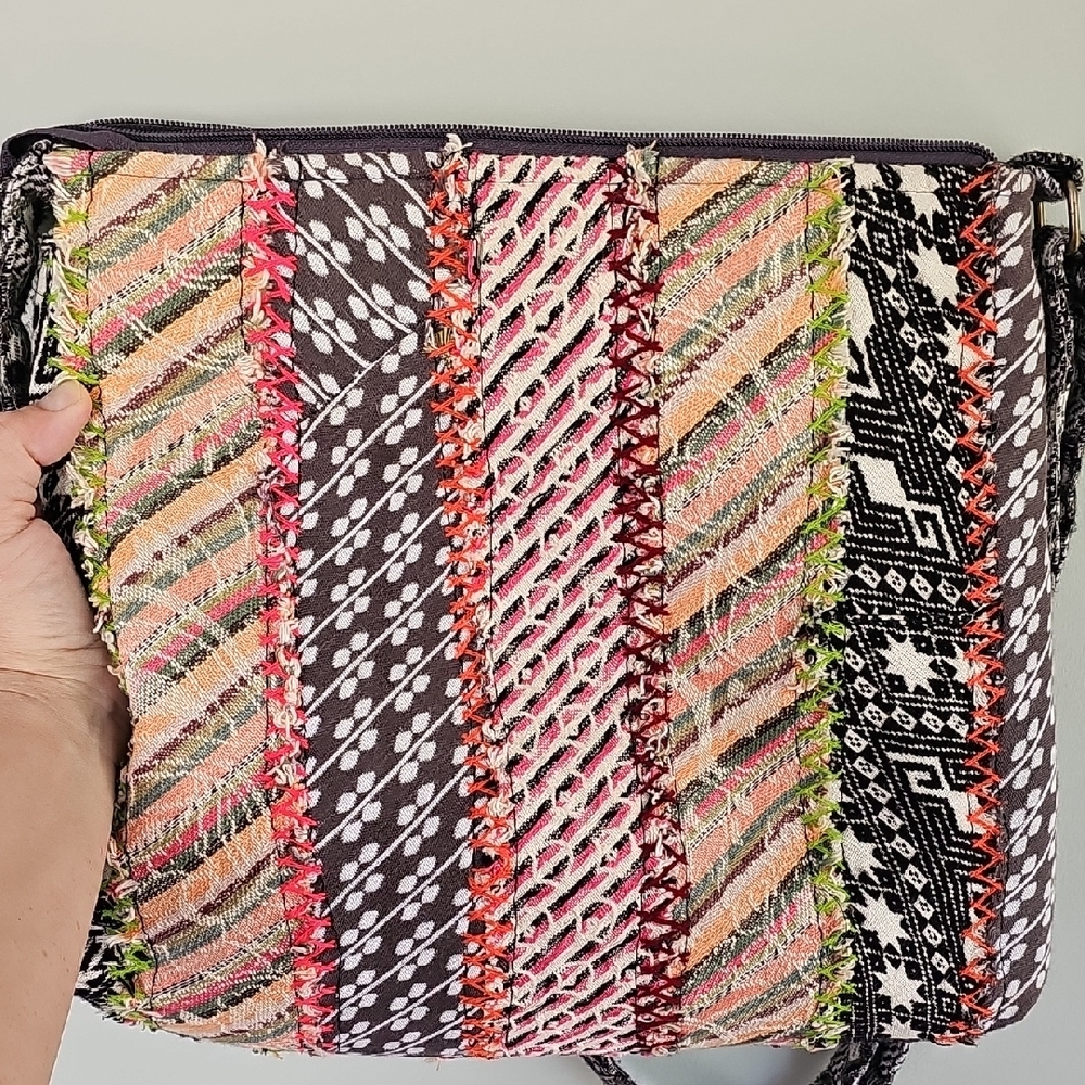 Demdaco "Your Journey" Multicolor Patchwork Cross… - image 6